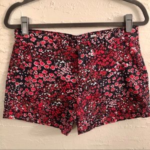 Gap chino shorts with red floral pattern